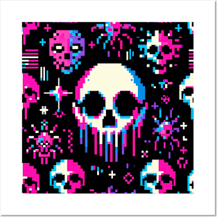 PATRON CALAVERAS MUTANTES PIXELADAS 5 Posters and Art